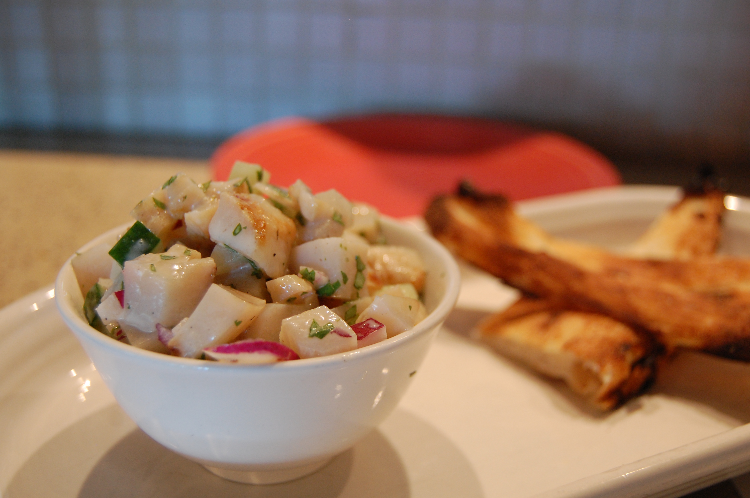 ceviche with bread