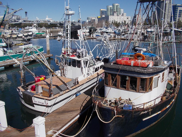 Two fishing boats on dock