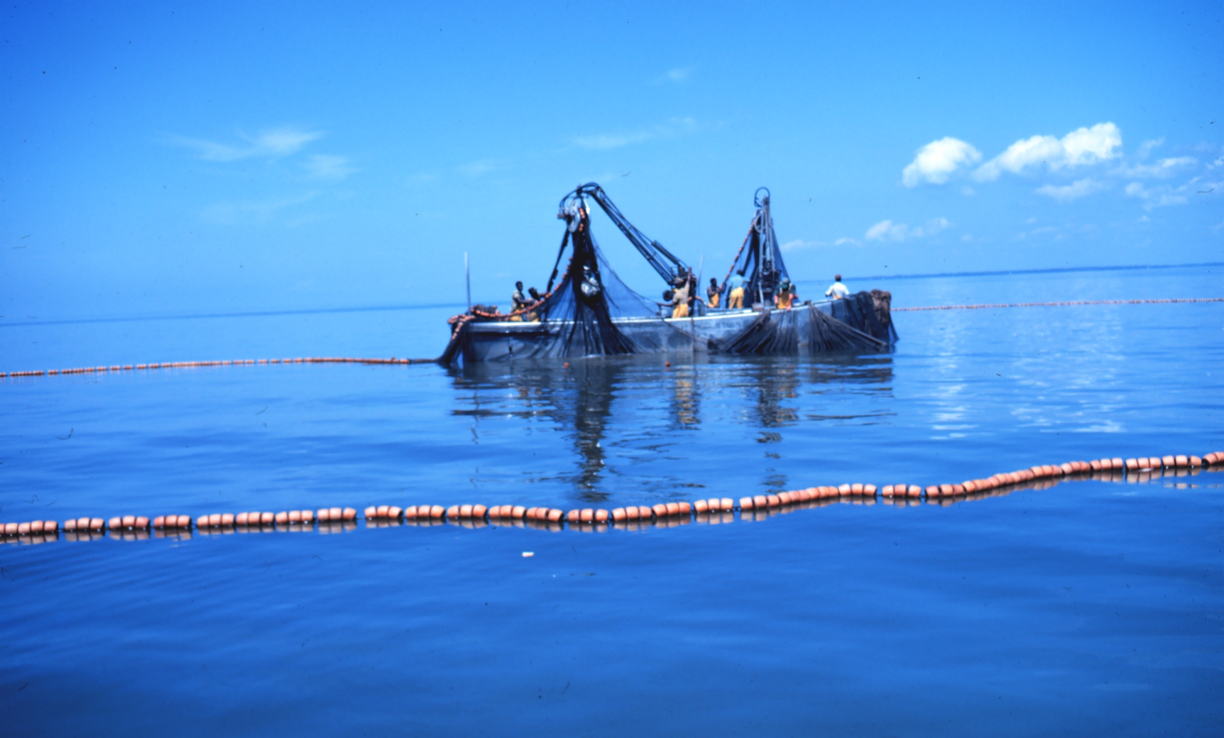 fishing vessel with net