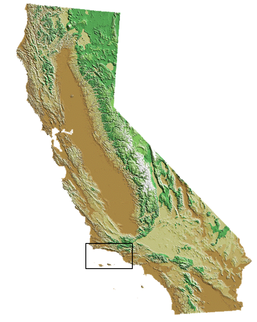 map showing santa barbara channel region