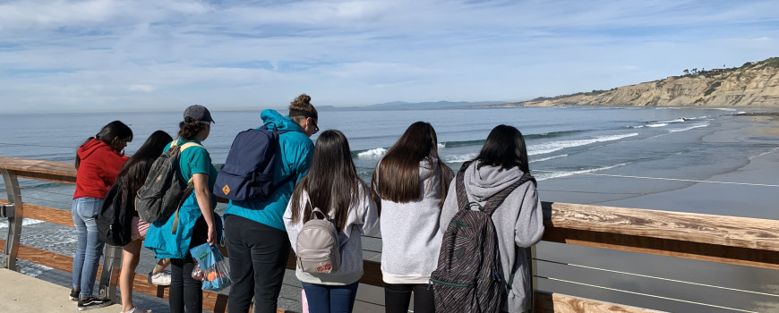 students at scripps pier