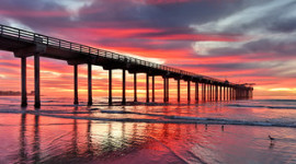 Mark Whitt Photography. A photo overlooking Scripps Pier in La Jolla, San Diego taken at Sunset.