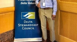 State Fellow Byron Riggins on his first fellowship day at the Delta Stewardship Council.