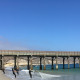 beach with a pier