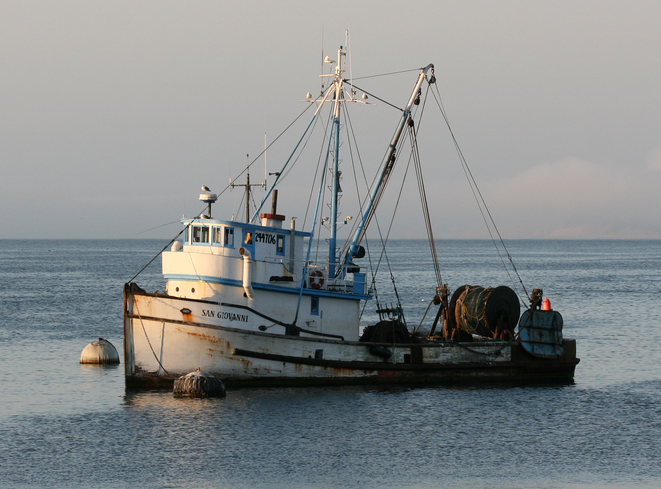 Fishing boat named San Giovanni on the ocean