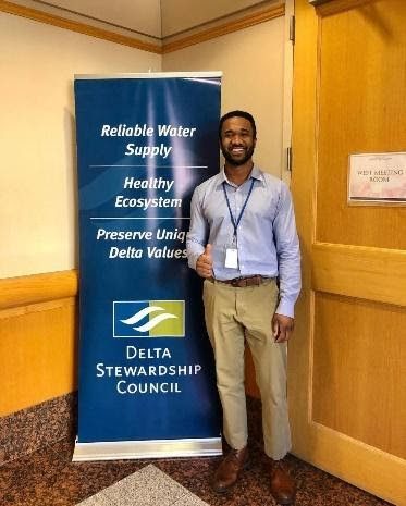 State Fellow Byron Riggins on his first fellowship day at the Delta Stewardship Council.