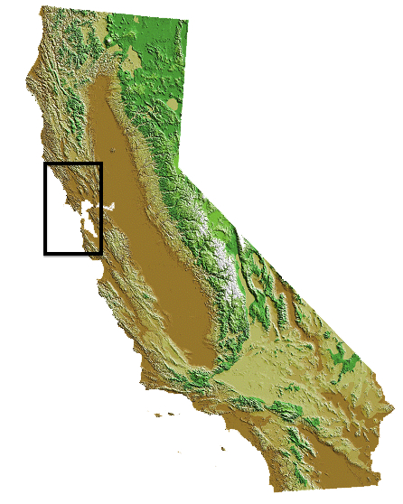 map of california north central coast region